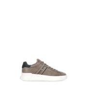 Bruine Leren Sneakers Ronde Neus Hogan , Brown , Heren