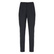 Blauwe Wollen Broek met Helder Details Fabiana Filippi , Blue , Dames