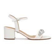 Witte trouwsandalen op een brede hak Kazar , White , Dames