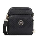 Dames zwarte messenger tas Kazar , Black , Dames