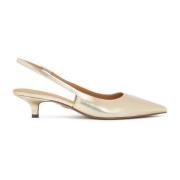 Gouden open teen pumps met kittenhak Kazar , Yellow , Dames