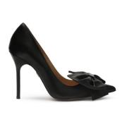 Zwarte pumps met grote strik en monogram Kazar , Black , Dames