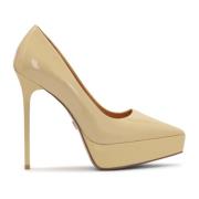 Gelakte beige platform pumps Kazar , Beige , Dames