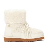 Roomwitte sneeuwlaarzen op een bruine zool Kazar , Beige , Dames