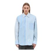 Gestreept Contrast Shirt Klassieke Kraag Thom Browne , Blue , Heren