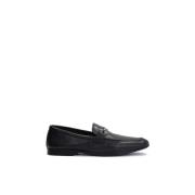 Zwarte leren loafers voor heren met metalen decoratie Kazar , Black , ...