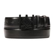 Klassieke zwarte riem met logo-gesp Kazar , Black , Dames