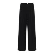 Wijde Pijp Hoge Taille Zwarte Broek My Essential Wardrobe , Black , Da...