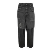 Gescheurde Denim Dubbele Sluiting Jeans An Other Date , Black , Heren