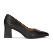 Zwarte pumps met een brede shearling hak Kazar , Black , Dames