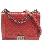 Pre-owned Leather chanel-bags Chanel Vintage , Red , Dames