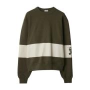 Natuurlijke Paarden Sweatshirt Khaki Band Burberry , Green , Heren