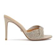 Beige stiletto muiltjes versierd met zirkonia Kazar , Beige , Dames