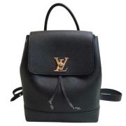 Pre-owned Leather backpacks Louis Vuitton Vintage , Black , Dames