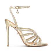 Gouden sandalen versierd met kristallen Kazar , Yellow , Dames