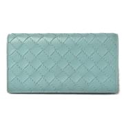 Pre-owned Leather wallets Bottega Veneta Vintage , Blue , Dames