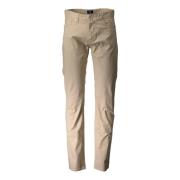 Heren Beige Broek 4 Zakken Knoop Rits Logo Gant , Beige , Heren