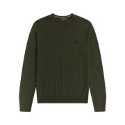 Authentieke Crew Knit Donkergroen Fred Perry , Green , Dames