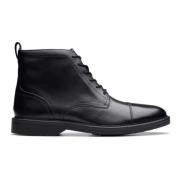 Zwarte Leren Enkellaars voor Mannen Clarks , Black , Heren