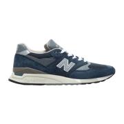 Suede Mesh Sneakers Logo Borduurwerk New Balance , Blue , Heren