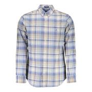 Blauw Overhemd Lange Mouw Button Down Gant , Multicolor , Heren