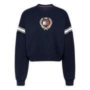 Blauwe College Stijl Sweater Tommy Hilfiger , Blue , Dames