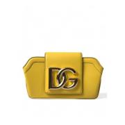 Geel Leren Brillenkoker met Magneetsluiting Dolce & Gabbana , Yellow ,...