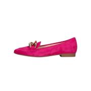 Roze Suède Loafers met Gouden Ketting Gabor , Pink , Dames