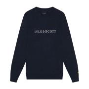 Script Jacquard Jumper Lyle & Scott , Blue , Heren