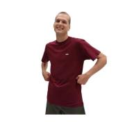 Burgundy Logo Tee Left Chest Vans , Red , Heren