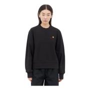 Script Logo Crewneck Sweatshirt Carhartt Wip , Black , Dames