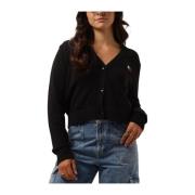 Zwart Essential Badge Cardigan Tommy Jeans , Black , Dames