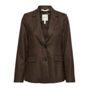 Klassieke Blazer Hot Fudge Melange Part Two , Brown , Dames