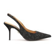 Open hiel pumps met vierkante tip Kazar , Black , Dames