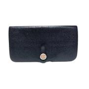 Pre-owned Leather wallets Hermès Vintage , Black , Dames