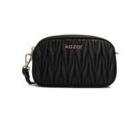 Gewatteerde kleine handtas met verstelbare band Kazar , Black , Dames