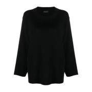 Stijlvolle Pullover Girocollo Roberto Collina , Black , Dames