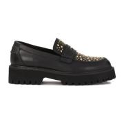 Zwarte halfschoenen met gouden strass Kazar , Black , Dames