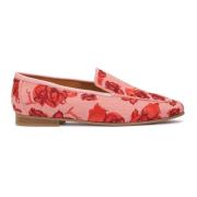 Roze halfschoenen met rood bloemmotief Kazar , Multicolor , Dames