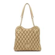 Beige zachte gewatteerde leren handtas Kazar , Beige , Dames