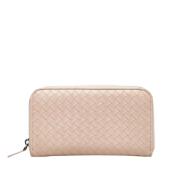 Pre-owned Leather wallets Bottega Veneta Vintage , Pink , Dames