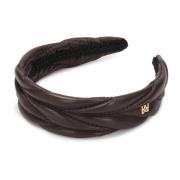 Donkerbruin gewatteerd patroon hoofdband Kazar , Brown , Dames