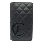 Pre-owned Leather wallets Chanel Vintage , Black , Dames