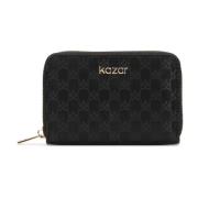 Kleine monogram stoffen portemonnee Kazar , Black , Dames