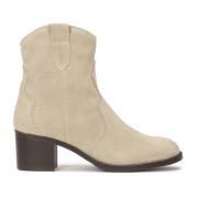 Tijdloze suède cowboy laarzen Kazar , Beige , Dames