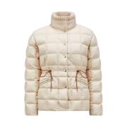 Korte donsjas met gebreide kraag Moncler , Beige , Dames