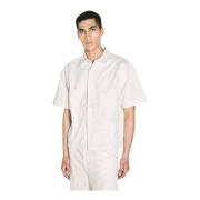 Canvas Klassieke Korte Mouw Shirt Entire Studios , White , Heren