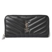 Pre-owned Leather wallets Yves Saint Laurent Vintage , Black , Dames