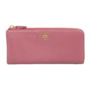 Pre-owned Leather wallets Prada Vintage , Pink , Dames