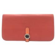 Pre-owned Leather wallets Hermès Vintage , Red , Dames